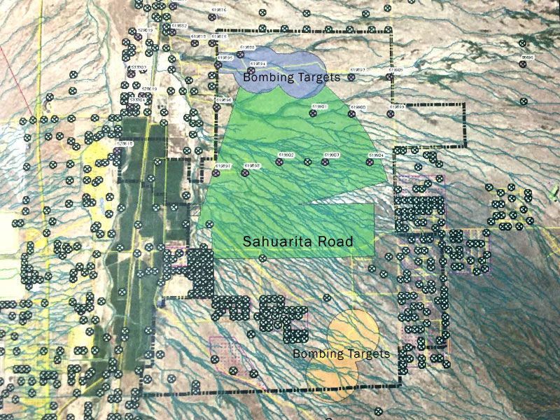 Public and private water wells near historic bombing range